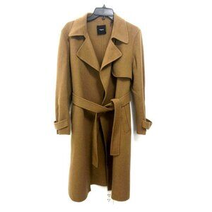 Theory Divide Double Face Double Breasted Wrap Trench Coat Wool Cashmere Size M